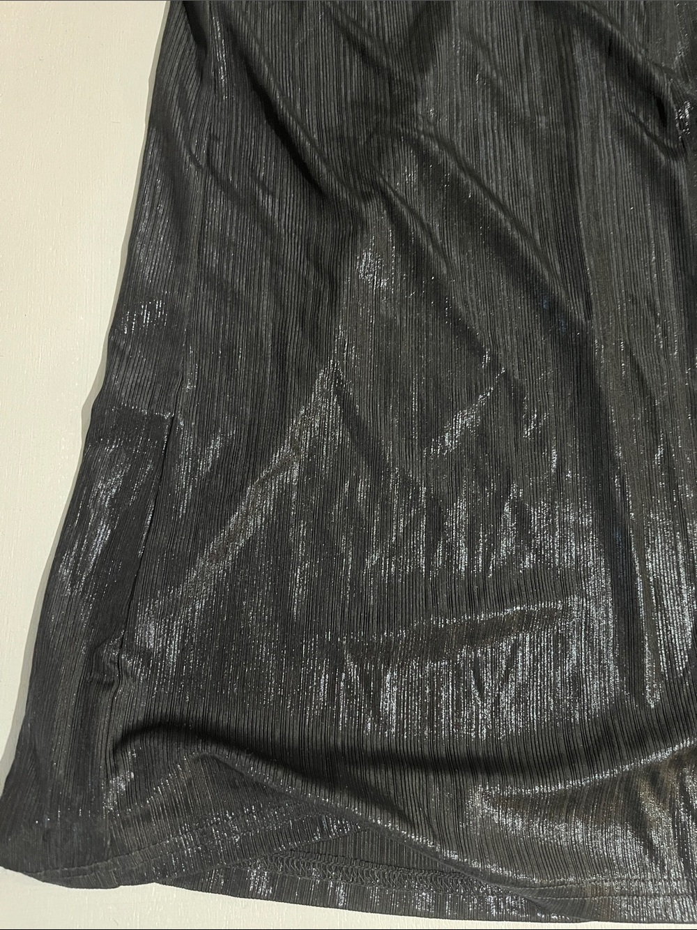 High-Neck Shimmer Sleeveless Top- Black - Picture 9 of 15